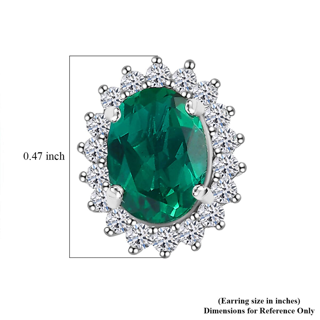 AAA Lab Grown Smaragd, Lab Grown Diamant AGI zertifiziert Ohrringe 417 Gold ca. 2.30 ct