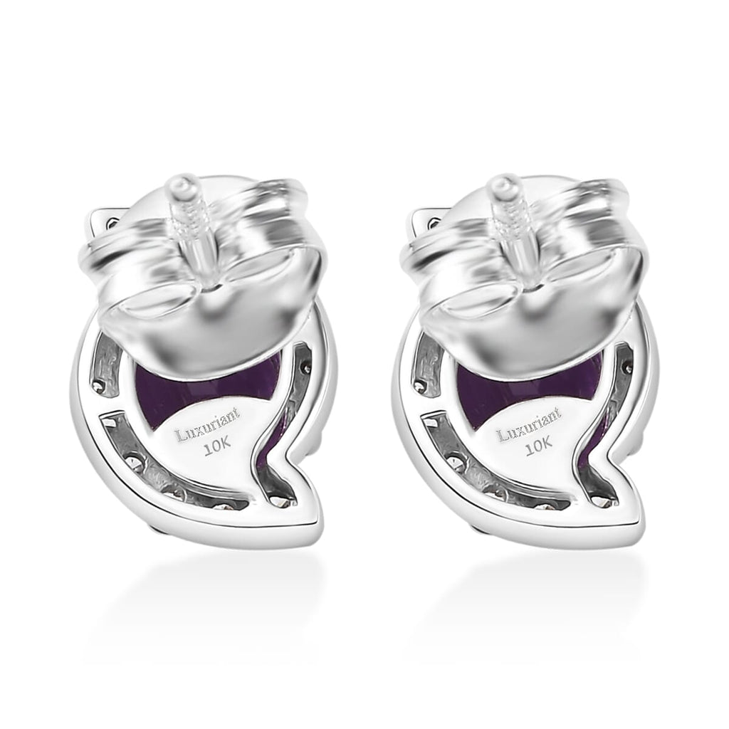 AAA Lab Grown Farbwechsel-Saphir, Lab Grown Diamant AGI zertifiziert Ohrringe 417 Gold ca. 2.30 ct