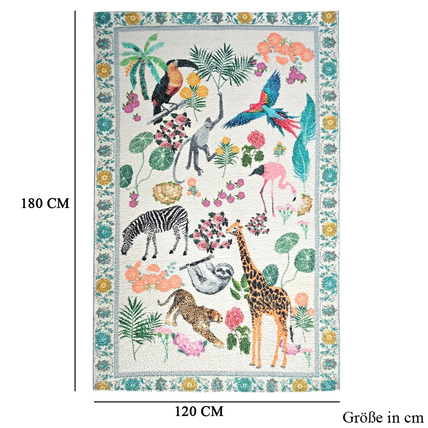 Teppich Digitaldruck Tiermotiv, Baumwolle Polyester, 120 x 180 cm
