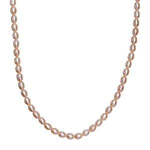AA Pfirsich-Süßwasser Perle Halskette ca. 45 cm + 5 cm Extender 925 Silber 750 Gelbgold Vermeil