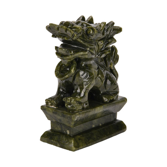 Handgefertigte Drachenfigur aus Serpentin, ca. 12 x 5 x 8 cm
