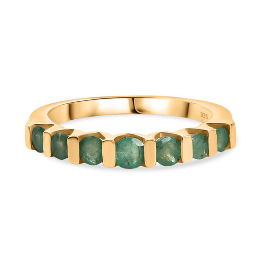 Kagem Sambischer Smaragd Ring 925 Silber vergoldet (Größe 21.00) ca. 0,70 ct