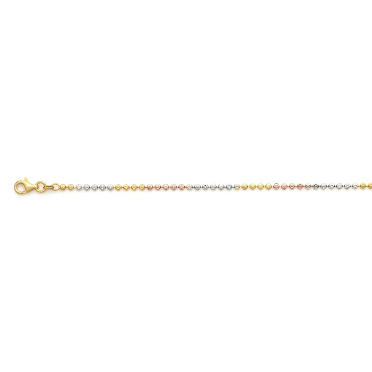 Italienische Mond Kette ca. 45 cm+ 5 cm Extender, 925 Silber Tricolor ca. 5,98g