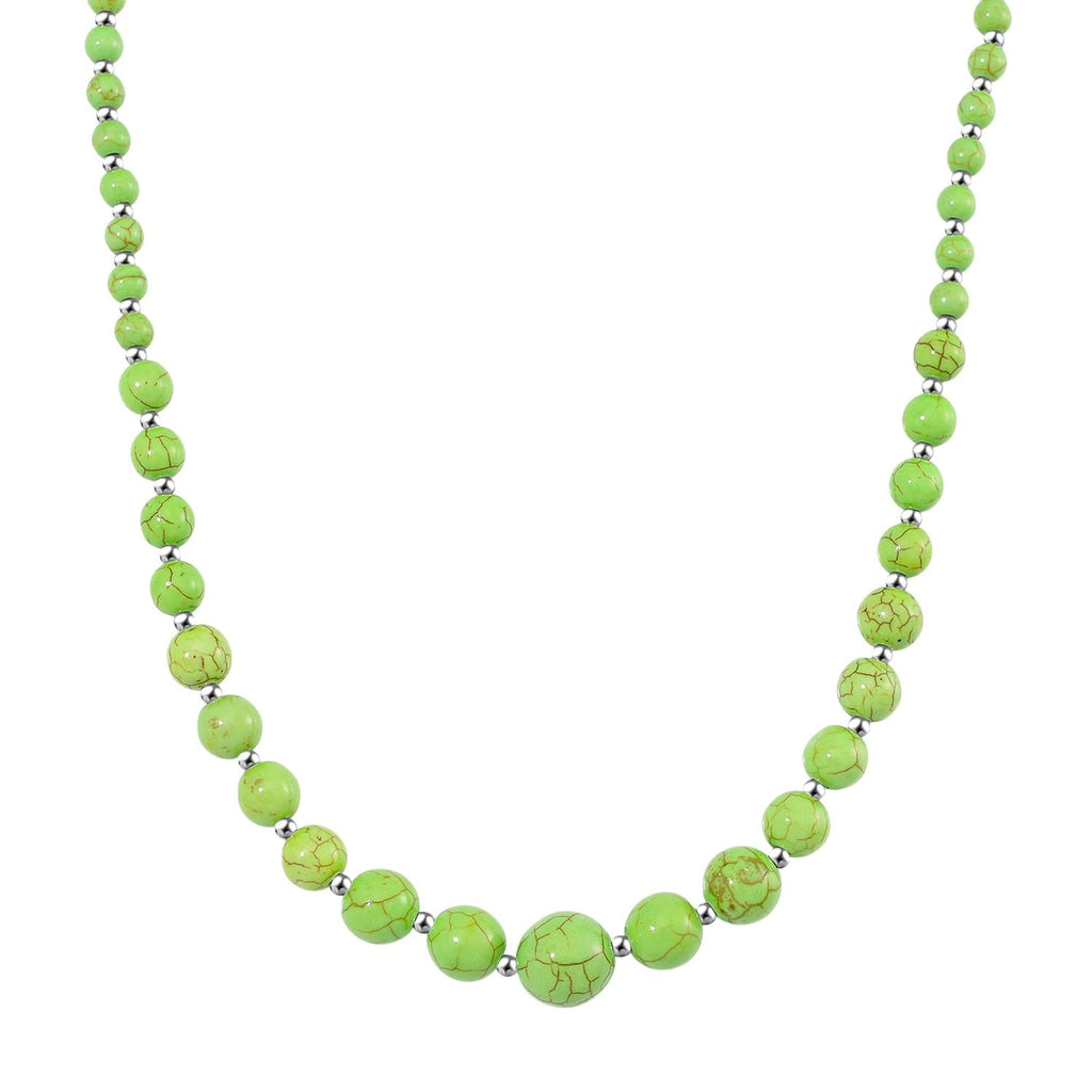 Grüner Howlit Halskette ca. 45 cm+ 5 cm Extender, ca. 160,00 ct.