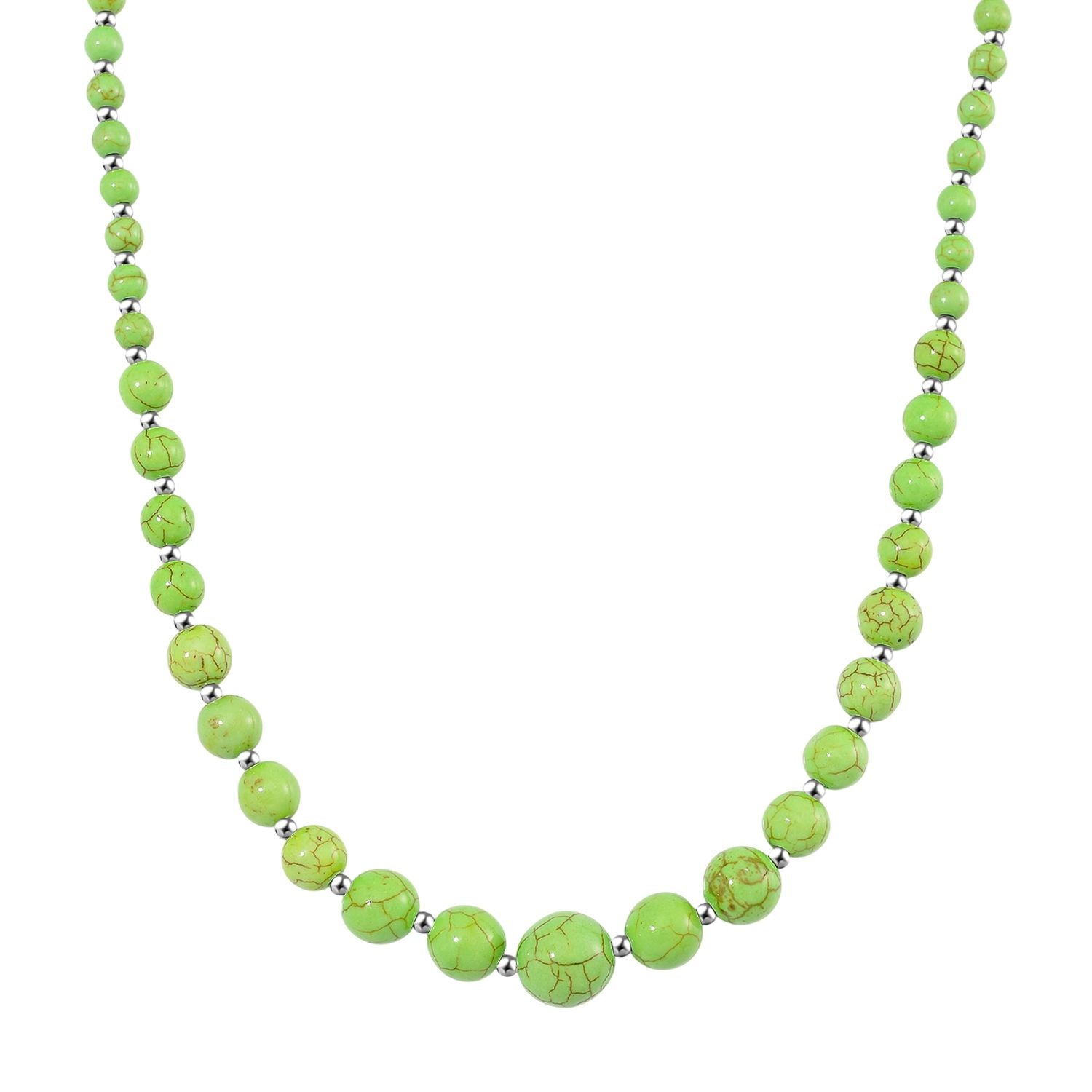 Grüner Howlit Halskette ca. 45 cm+ 5 cm Extender, ca. 160,00 ct.