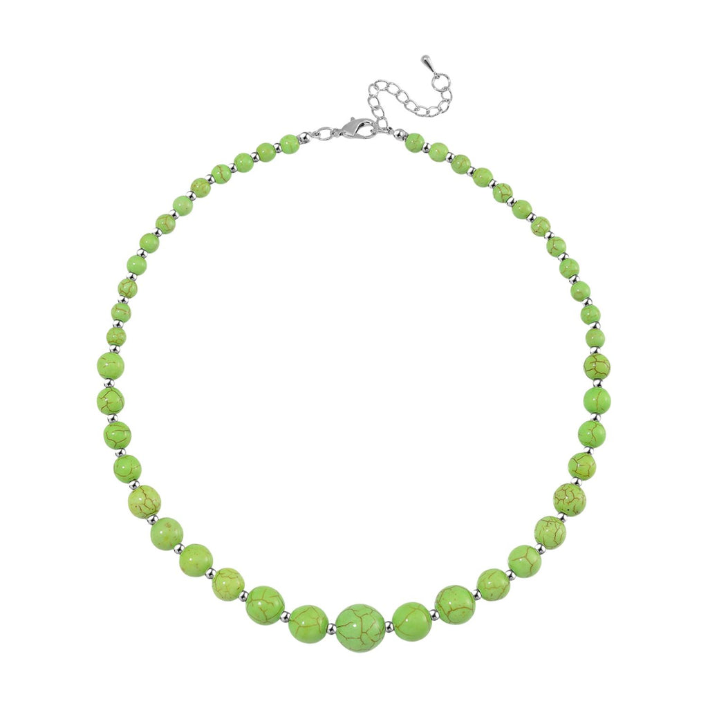 Grüner Howlit Halskette ca. 45 cm+ 5 cm Extender, ca. 160,00 ct.