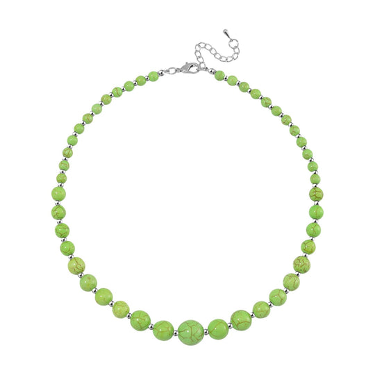 Grüner Howlit Halskette ca. 45 cm+ 5 cm Extender, ca. 160,00 ct.