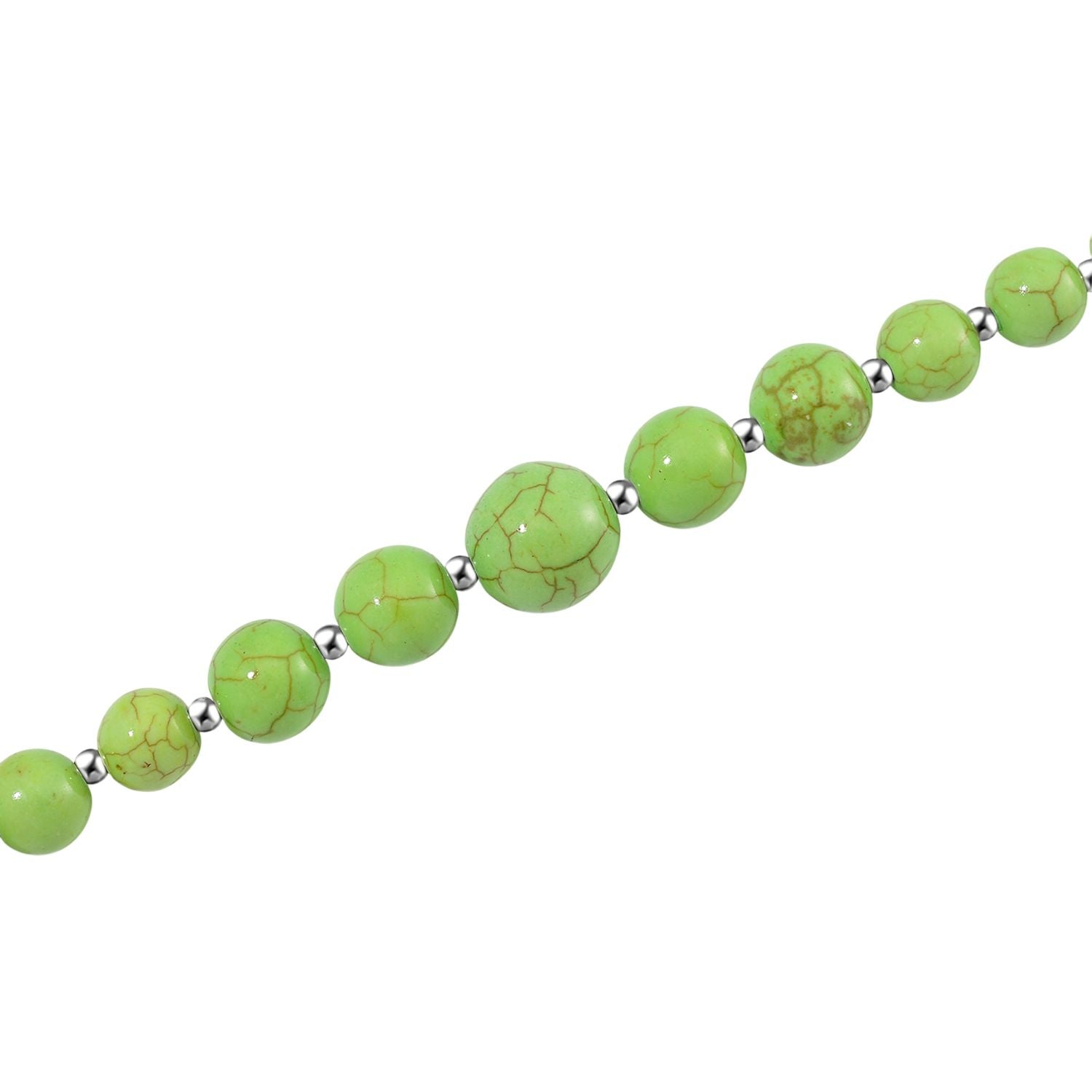 Grüner Howlit Halskette ca. 45 cm+ 5 cm Extender, ca. 160,00 ct.