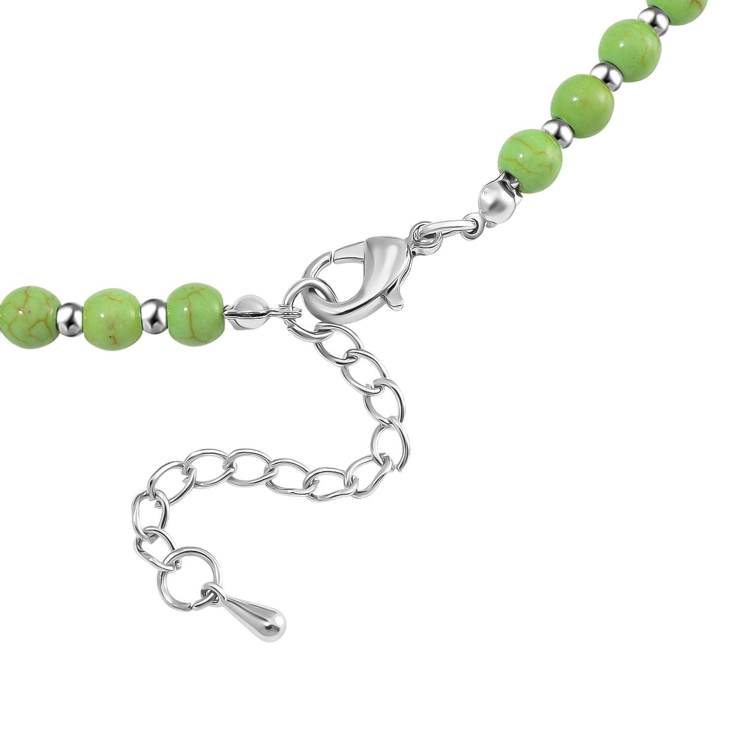 Grüner Howlit Halskette ca. 45 cm+ 5 cm Extender, ca. 160,00 ct.