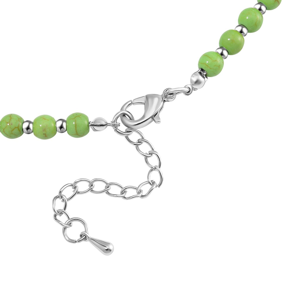 Grüner Howlit Halskette ca. 45 cm+ 5 cm Extender, ca. 160,00 ct.
