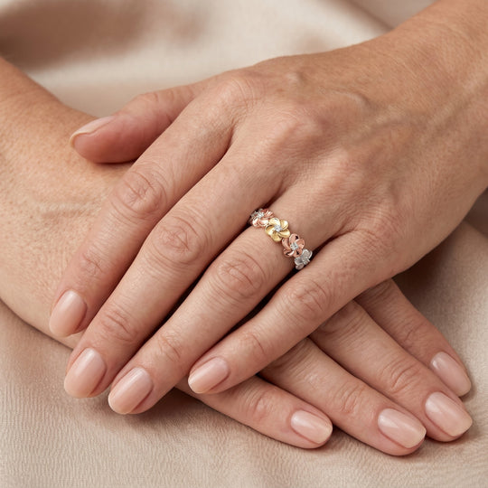 LUXURIANT DIAMOND - Lab Grown Diamant SI-GH Fleur de Luxe Ring 925 Silber, tricolor, (Größe 20.00) ca. 0.15 ct