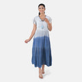 Maxikleid aus Viskose-Crepe mit Lurex, Einheitsgröße, Marineblau