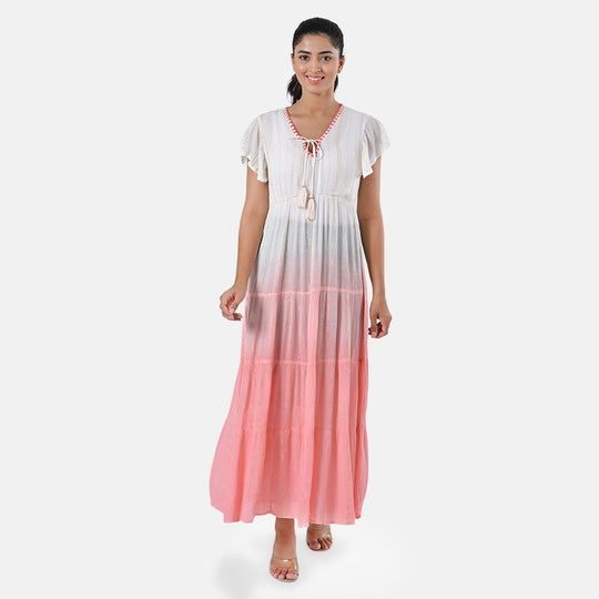 Maxikleid aus Viskose-Crepe mit Lurex, Einheitsgröße, Seegrün