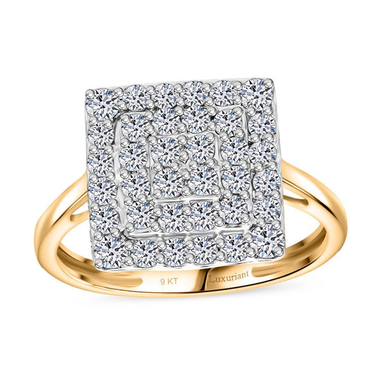 LUXURIANT DIAMOND - Lab Grown Diamant SI-GH SGL zertifiziert Ring 375 Gold (Größe 19.00) ca. 1.00 ct