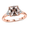 LUXORO AAA Morganit, Weißer Diamant Ring 417 Gold (Größe 19.00) ca. 3,03 ct