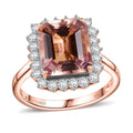 LUXORO AAA Morganit, Weißer Diamant Ring 417 Gold (Größe 20.00) ca. 6,80 ct