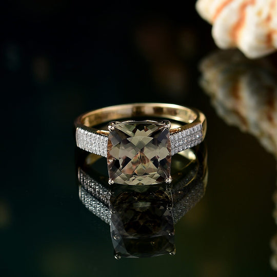 LUXORO AAA Turkizit, Weißer Diamant AGI zertifiziert Ring 585 Gold (Größe 19.00) ca. 5.22 ct