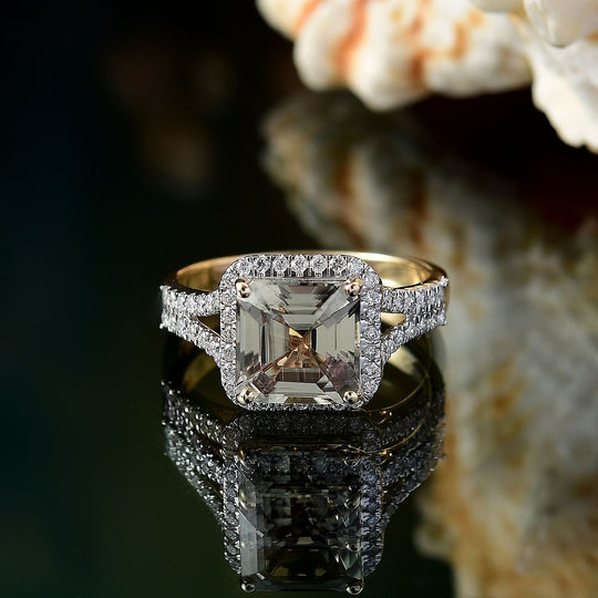 LUXORO AAA Turkizit, Weißer Diamant AGI zertifiziert Ring 585 Gold (Größe 17.00) ca. 3.85 ct