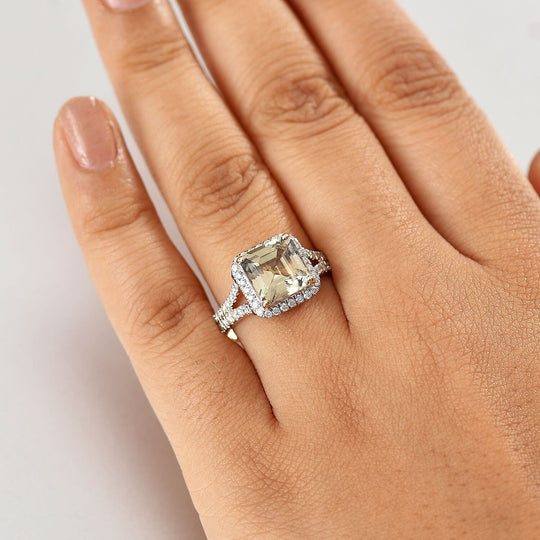 LUXORO AAA Turkizit, Weißer Diamant AGI zertifiziert Ring 585 Gold (Größe 17.00) ca. 3.85 ct