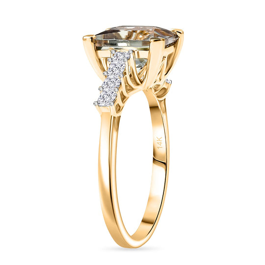 LUXORO AAA Turkizit, Weißer Diamant AGI zertifiziert Ring 585 Gold (Größe 19.00) ca. 4.41 ct