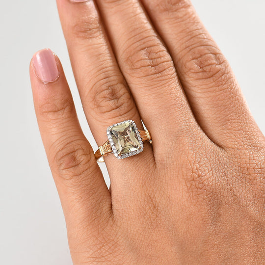LUXORO AAA Turkizit, Weißer Diamant AGI zertifiziert Ring 585 Gold (Größe 18.00) ca. 4.24 ct