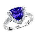 Rhapsody AAAA Tansanit, Weißer Diamant Ring 950 Platin (Größe 16.50) ca. 3,61 ct
