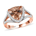LUXORO AAA Morganit, Weißer Diamant AGI zertifiziert Ring 417 Gold (Größe 17.00) ca. 3.28 ct