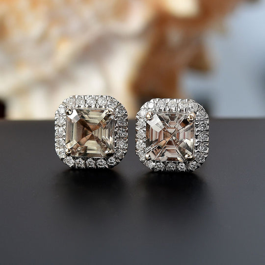 LUXORO AAA Turkizit, Weißer Diamant AGI zertifiziert Ohrringe 585 Gold ca. 2.36 ct