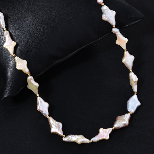 AAA Süßwasser Perle Halskette, 45+5cm, 925 Silber 750 Gelbgold Vermeil