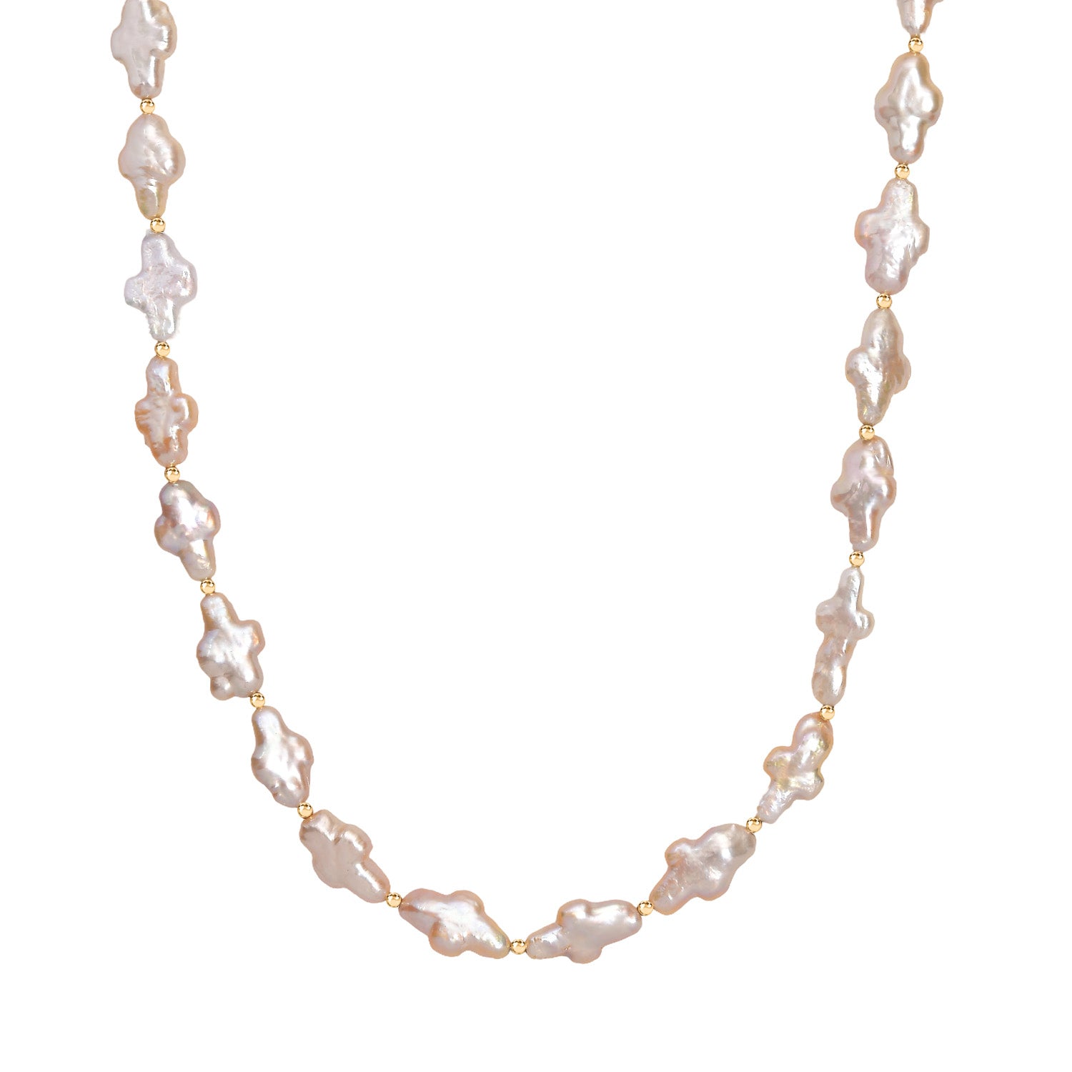 AAA Süßwasser Perle 45+5cm Halskette, 925 Silber 750 Gelbgold Vermeil