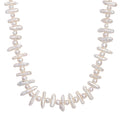 Weiße Süßwasser Perle Halskette ca. 45 cm+ 5 cm Extender, 925 Silber rhodiniert