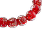 Rotes Murano-Stil Glas Armband, flexibel