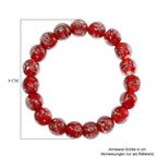 Rotes Murano-Stil Glas Armband, flexibel