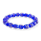 Blaues Murano-Stil Glas Armband, flexibel