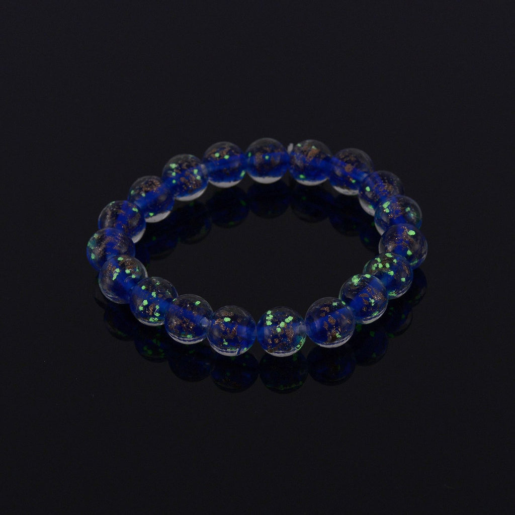 Blaues Murano-Stil Glas Armband, flexibel