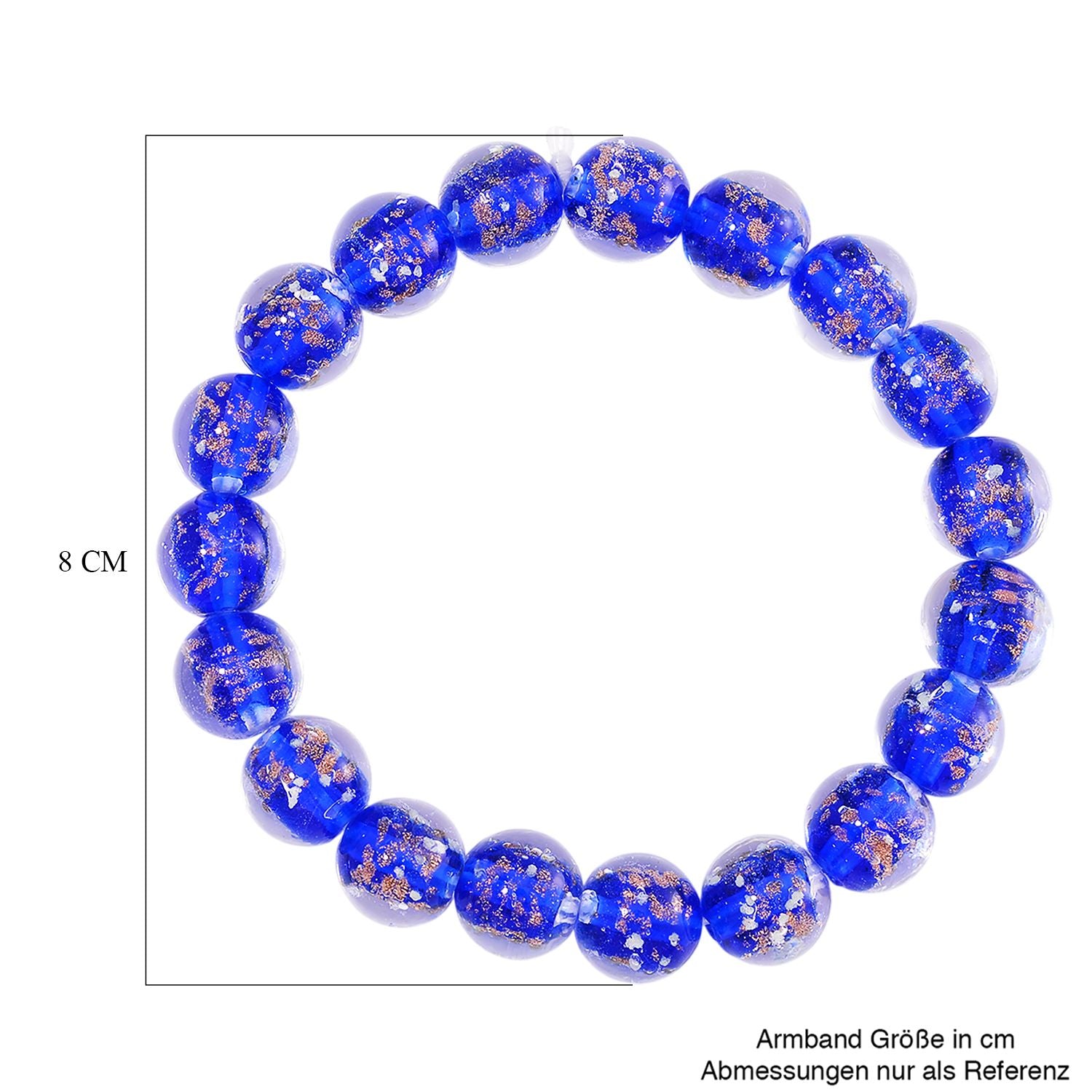 Blaues Murano-Stil Glas Armband, flexibel