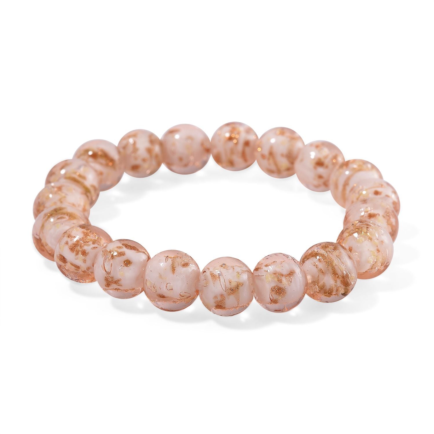 Rosé Murano-Stil Glas Armband, flexibel