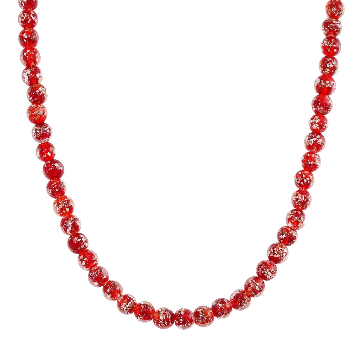 Rote Murano-Stil Glas Halskette ca. 50 cm+ 5 cm Extender