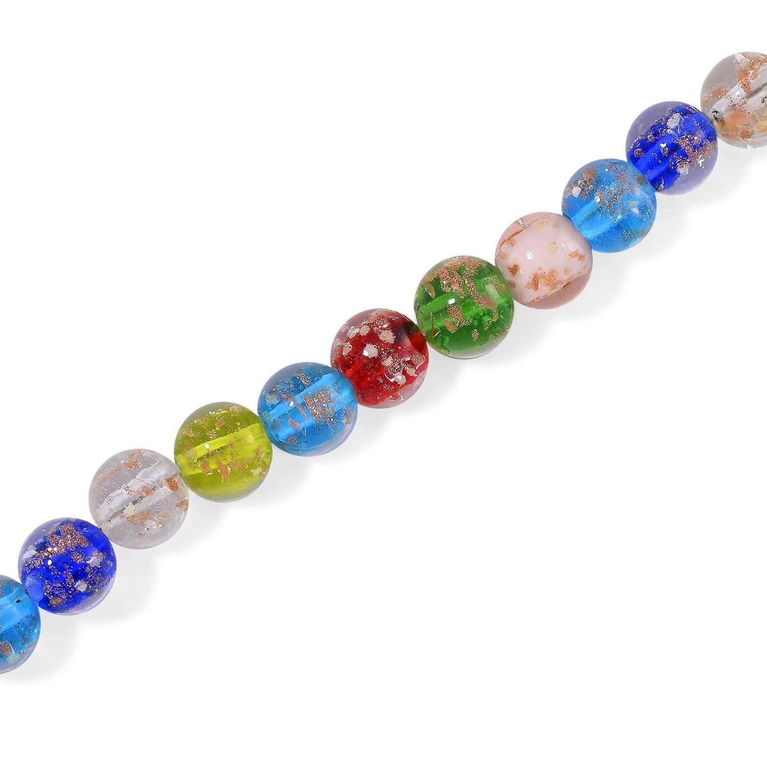 Mehrfarbiges Murano-Stil Glas Halskette ca. 50 cm+ 5 cm Extender, Standard