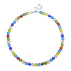 Mehrfarbiges Murano-Stil Glas Halskette ca. 50 cm+ 5 cm Extender, Standard