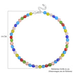 Mehrfarbiges Murano-Stil Glas Halskette ca. 50 cm+ 5 cm Extender, Standard