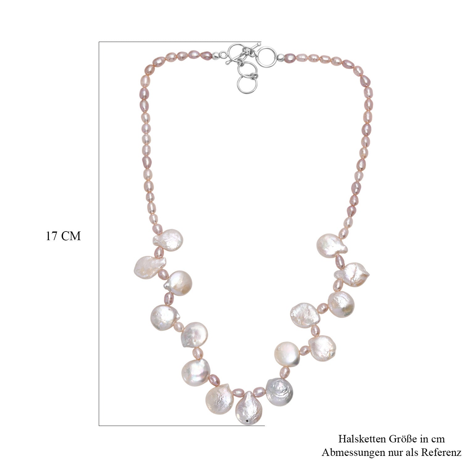 AA Weiße Süßwasser Perle Halskette ca. 45 cm 925 Silber rhodiniert