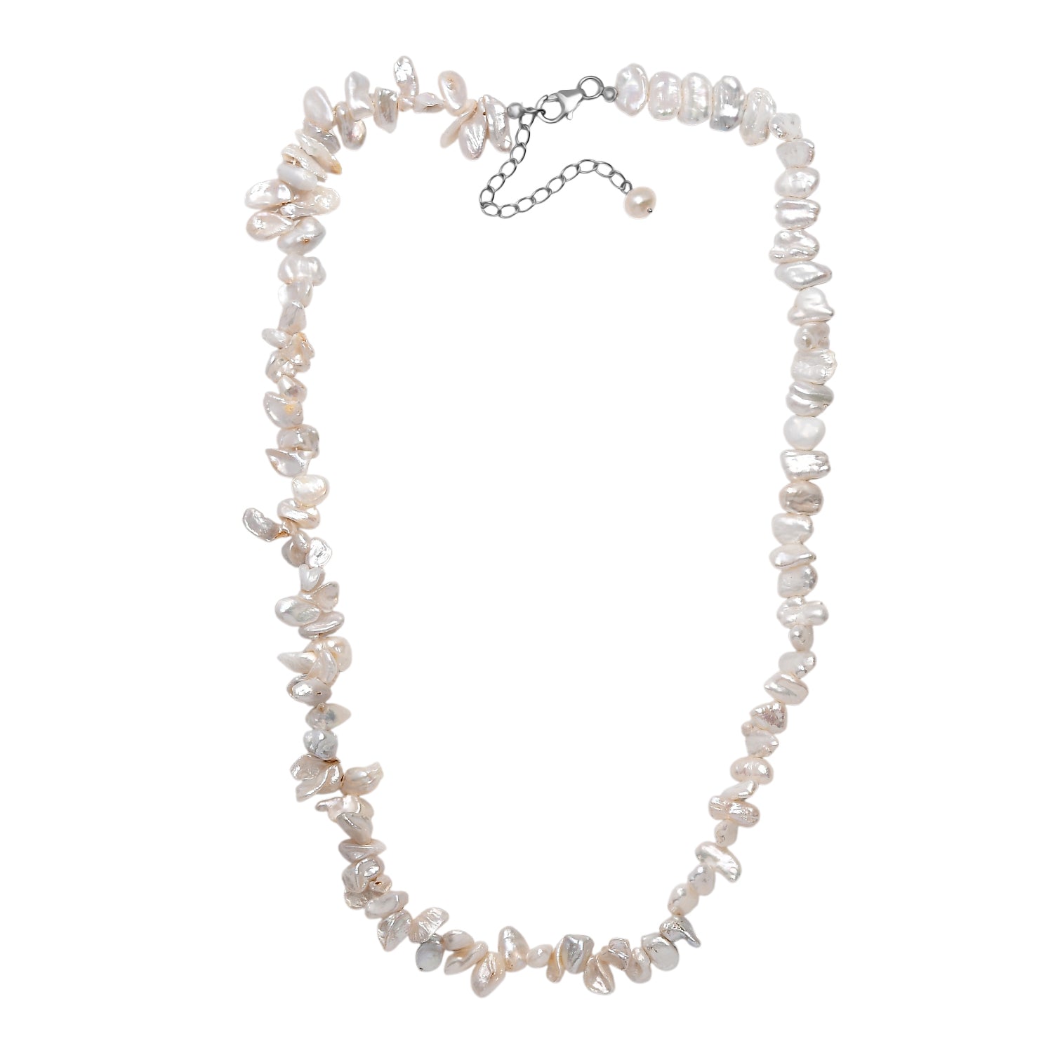 AA Süßwasser Perle Halskette ca. 45 cm + 5 cm Extender, 925 Silber rhodiniert
