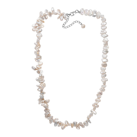 AA Süßwasser Perle Halskette, 45+5cm, 925 Silber rhodiniert