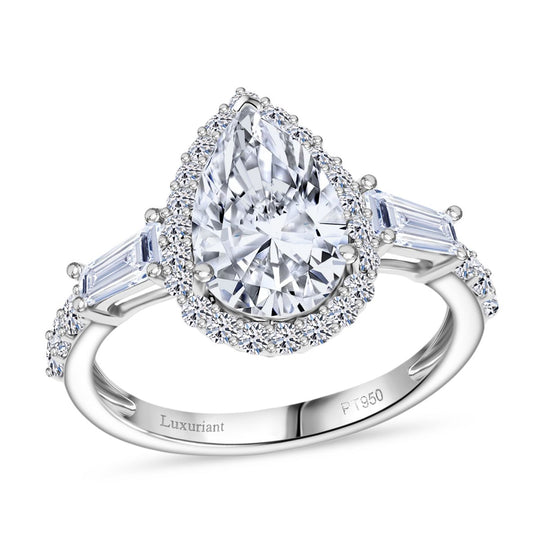 LUXURIANT DIAMOND - Lab Grown Diamant VS-EF IGI zertifiziert Ring 950 Platin (Größe 19.00), ca. 3.00 ct.