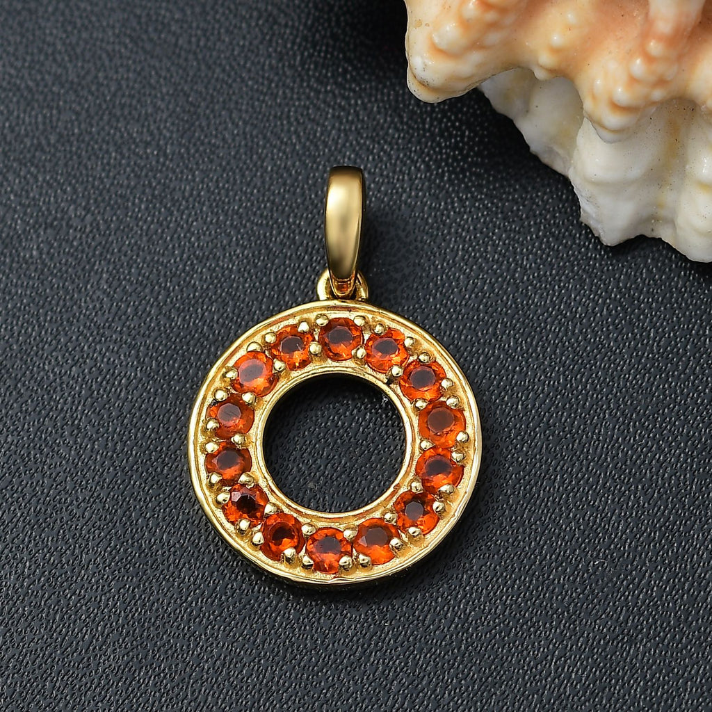 AAA Blaze-Feueropal Anhänger 925 Silber 750 Gelbgold Vermeil ca. 0.67 ct