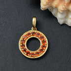 AAA Blaze-Feueropal Anhänger 925 Silber 750 Gelbgold Vermeil ca. 0.67 ct