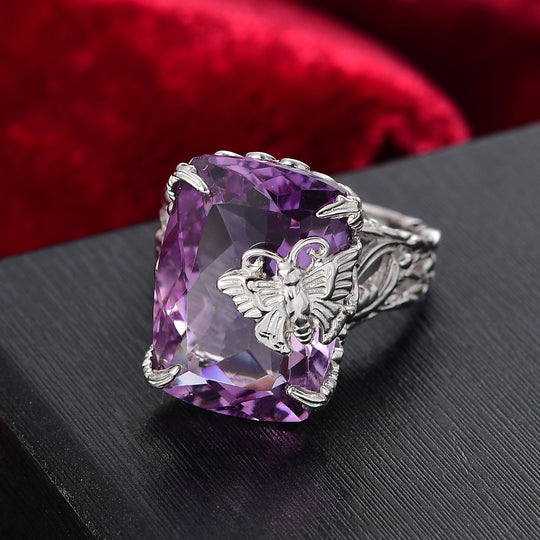 Rosa Amethyst Ring 925 Silber rhodiniert (Größe 18.00) ca. 14,83 ct