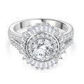 Moissanit Ring 925 Silber rhodiniert (Größe 18.00) ca. 1,97 ct