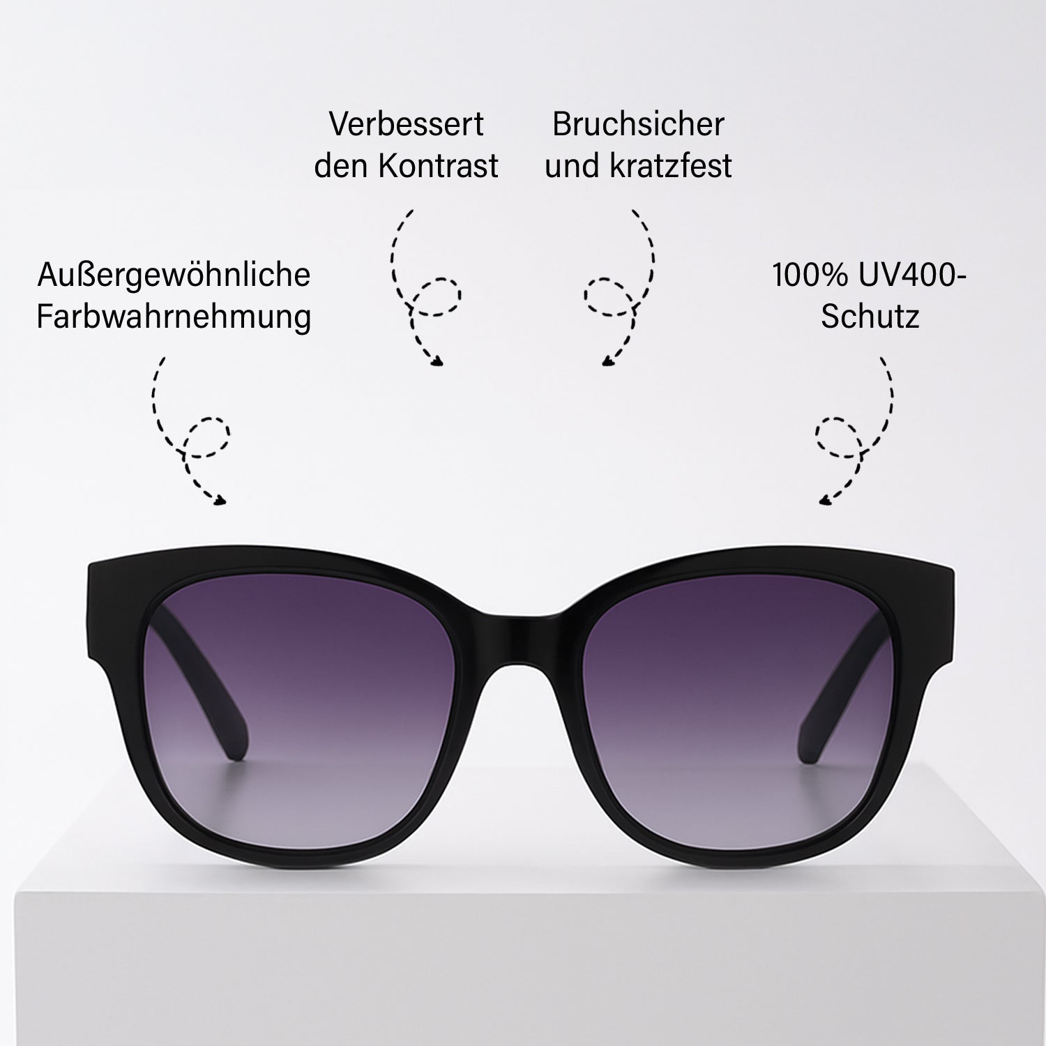 Sole & Luce, Swiss Eyewear, U400 Schutz Sonnenbrille, Schwarz